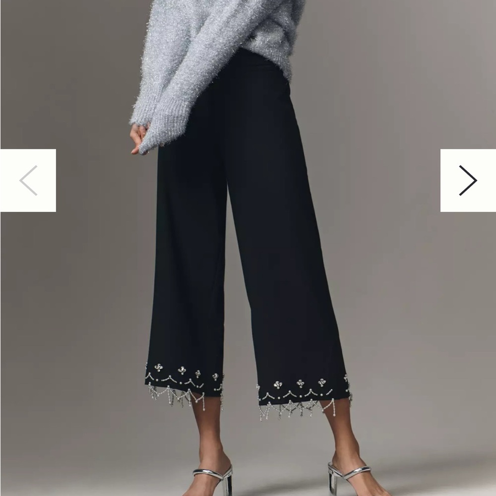 NWT By Anthropologie Crystal Crop Pants size 6